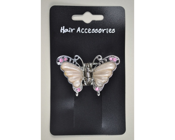 5.5cm butterfly mini clamp in pink, fucshia, green & lilac