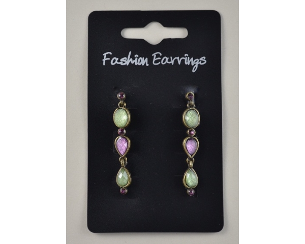 3 stone bronze droplet earrings. Colour as shown