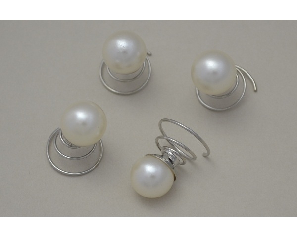 4 pearl bead hair jewels per card