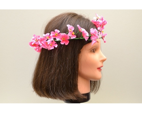 Fuchsia flower head garland / brow band