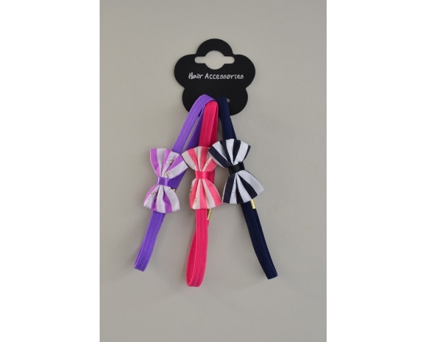 Kylie Elastic with bow detail. Colours as per images per pack. Approx 17cm long