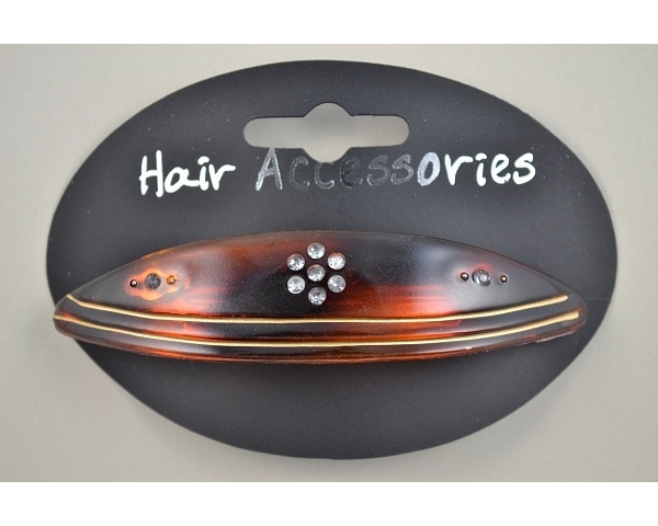 Torte oval barrette with diamante flower design