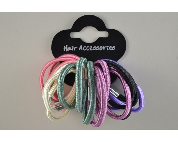 18 silky elastics. Colours as shown