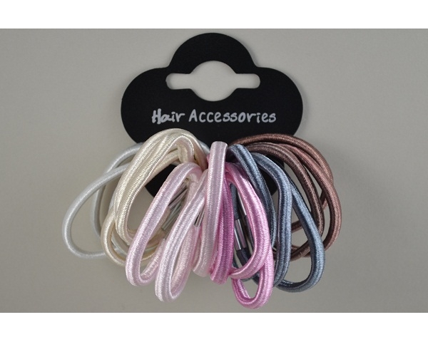 18 silky elastics. Colours as shown