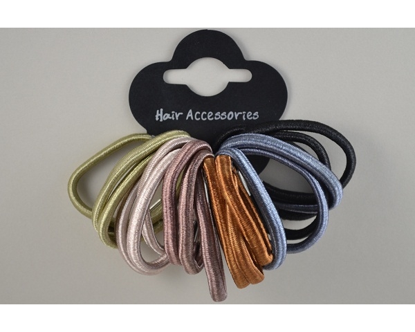 18 silky elastics in 3 colour ways. Colours as per images