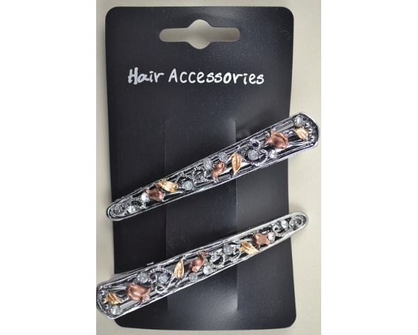 2 per card 9cm beak clips with diamante stones detail