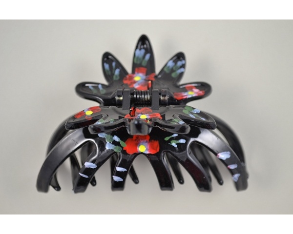 9cm painted flower clamp. Packed 6 torte & 6 black