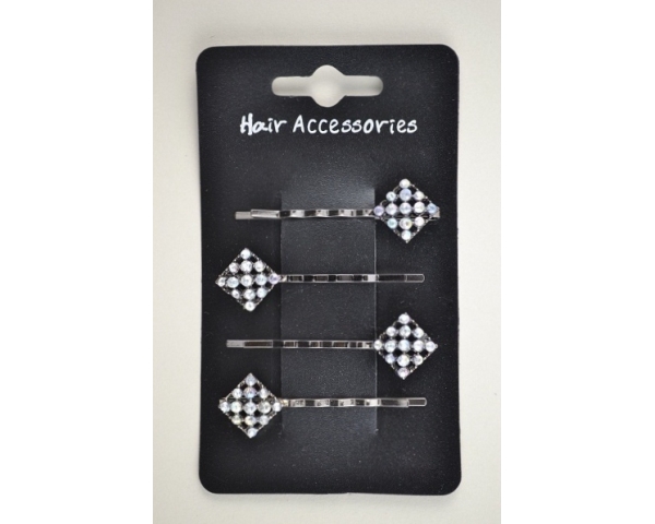 Card of 4 diamond shaped grips with diamante detail