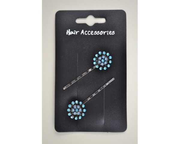 2 round diamante burst grips. In hot pink, brown & blue