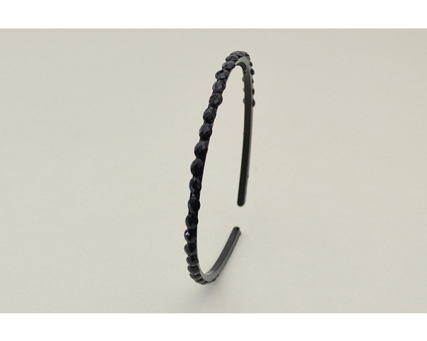 Black alice band with black stone detail
