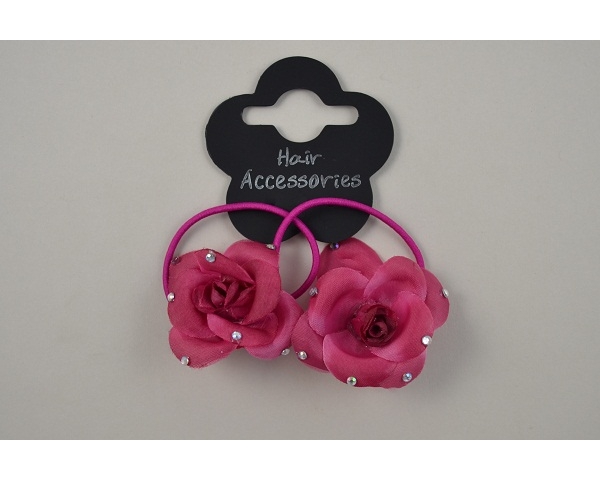 2 small roses on elastics with diamante detail per card. Packed 6 pink & 6 purple. LOW STOCK