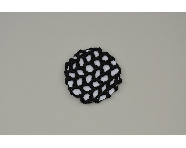 Small black crochet bun net. Ideal for dancers. Approx 7cm