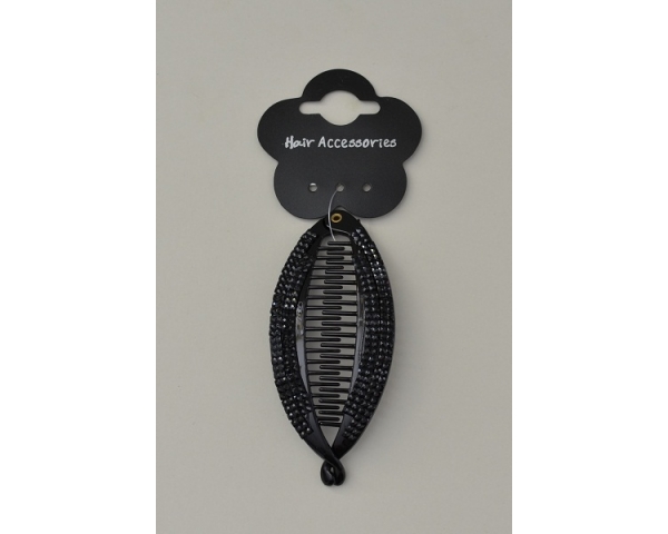 12cm approx fish shaped clip with double black stud finish