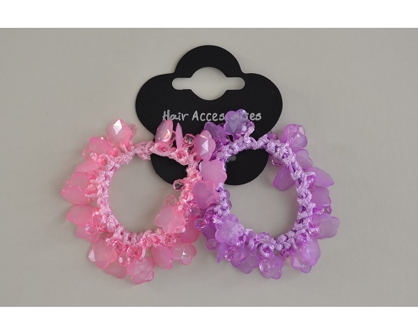 Flower bead elastic scrunchie. 2 per card. Colours as per images