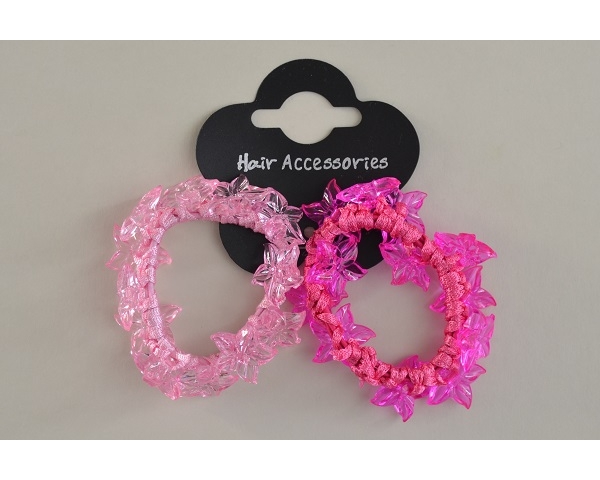 Flower bead elastic scrunchie. 2 per card. Colours as per images