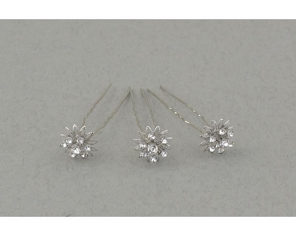 Flower burst crystal hair pins. 20 per pot