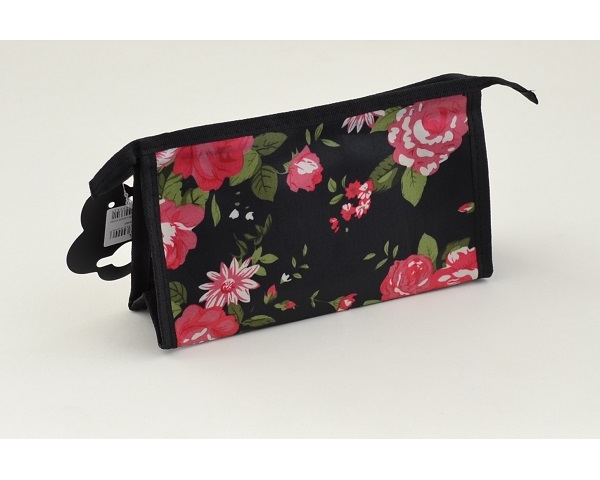 Rose print cosmetic bag - 2 colours per pack