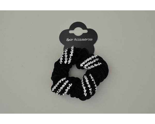 Twisted velveteen scrunchie with diamante design