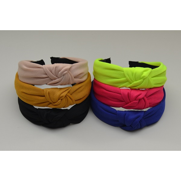 Stylish Top Knot Alice Band in neutral and bright colours per pack